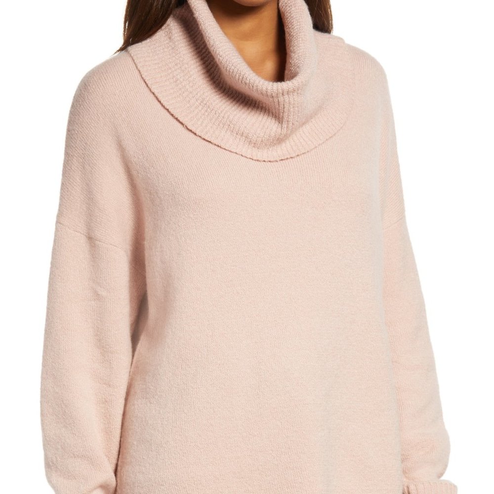 Chelsea28 Pink Long Sleeve Cowl Neck Knit Pullover Sweater Size XS NWT 4201